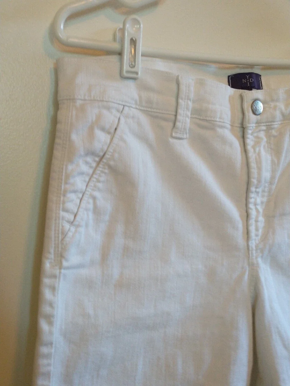 NYDJ White Womens Stretch Classic Preppy Trouser Denim Shorts 10P - Picture 2 of 11